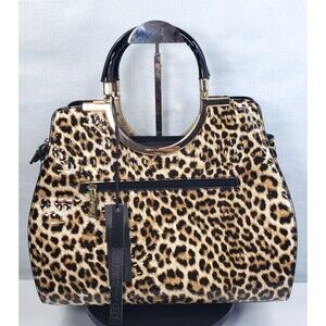 La Terre Fashion Limited Leopard Print Vega Leather Crossbody Hand Bag NWT